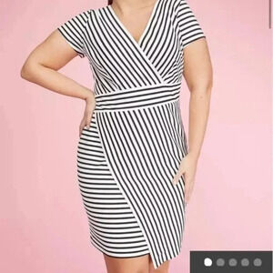 NWT Lane Bryant Striped Black and White Sheath Dress in Size 22